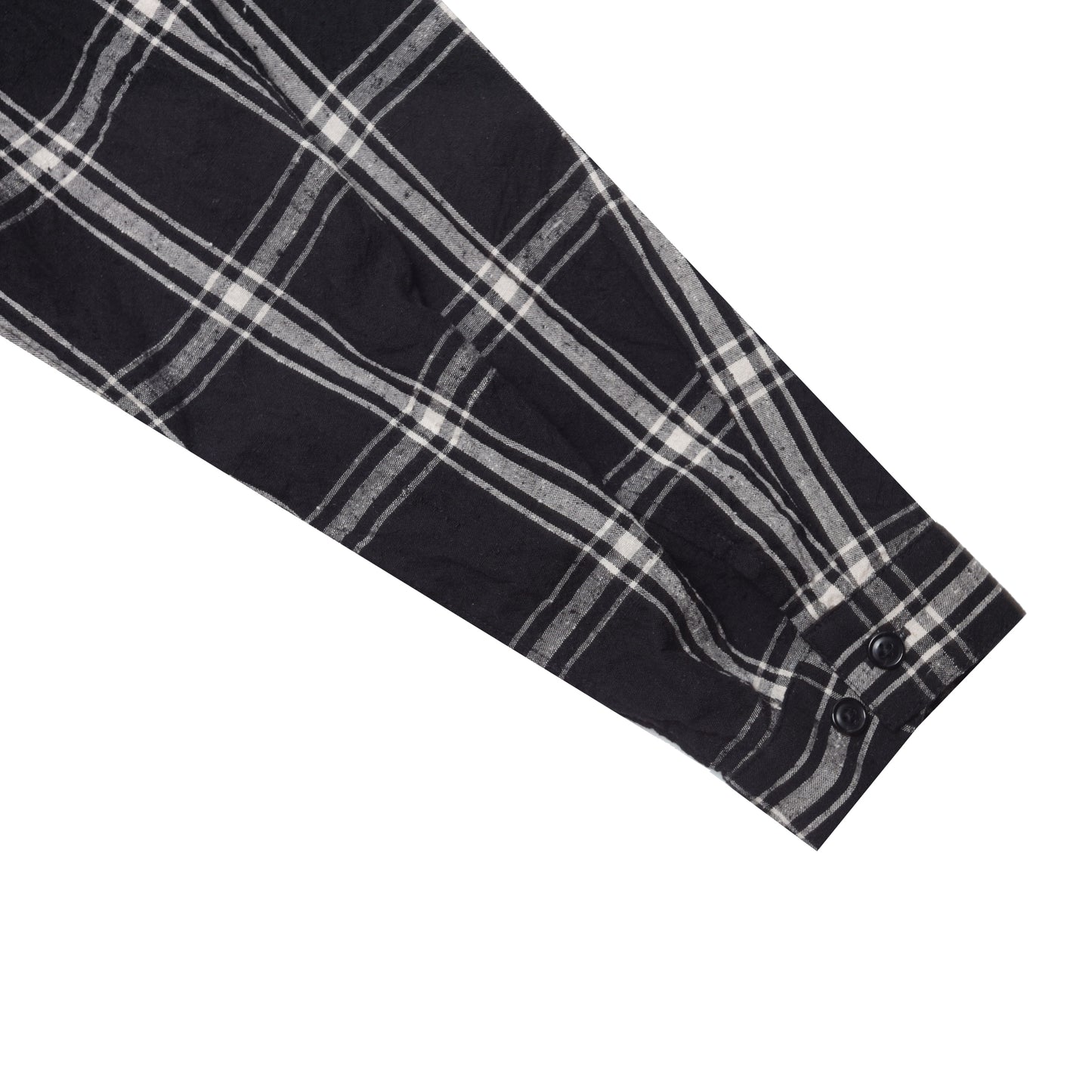 SILK/COTTON NEP PLAID MILITARY SHIRT