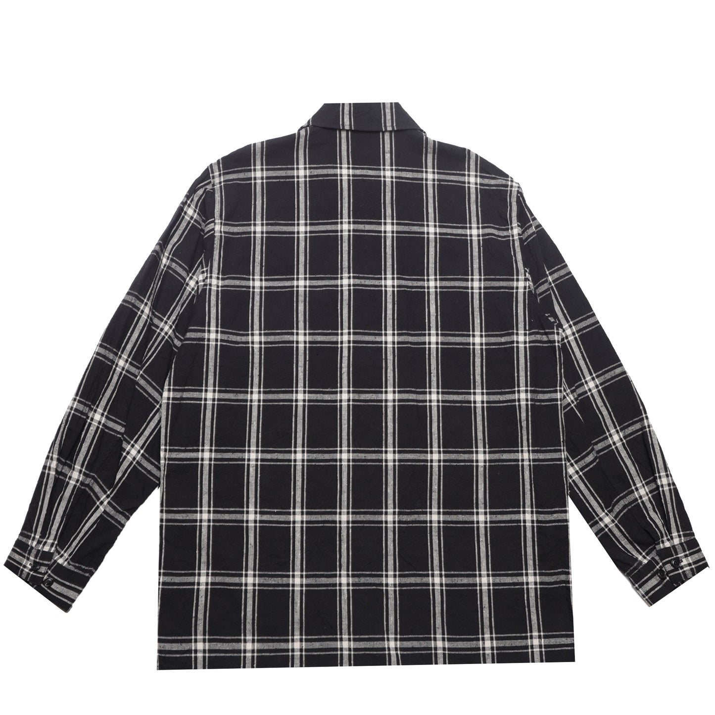 SILK/COTTON NEP PLAID MILITARY SHIRT