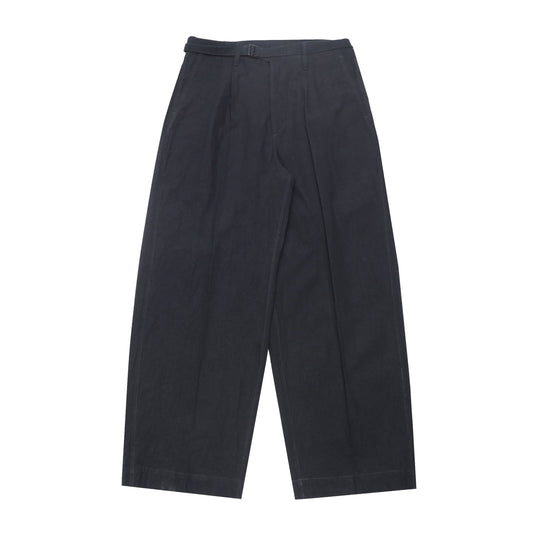 LINEN COTTON BELTED TROUSERS