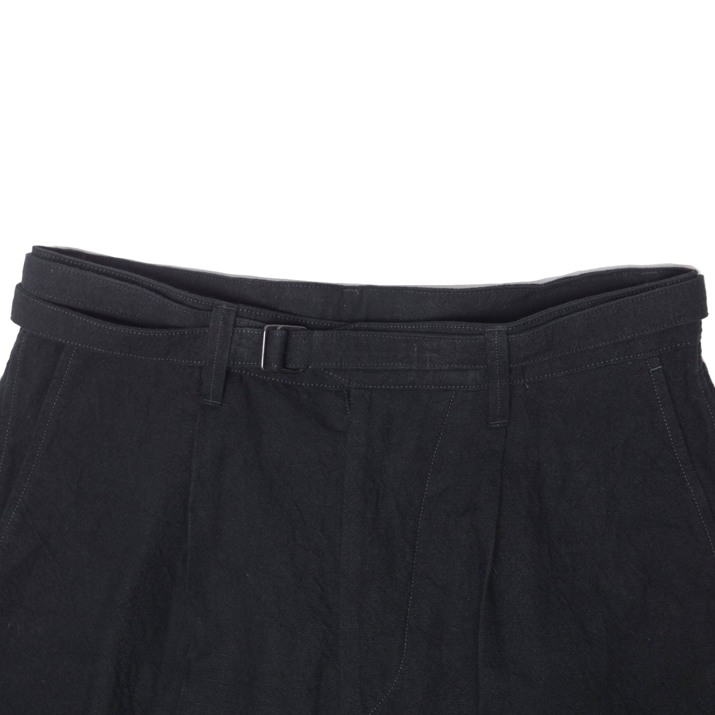 LINEN COTTON BELTED TROUSERS