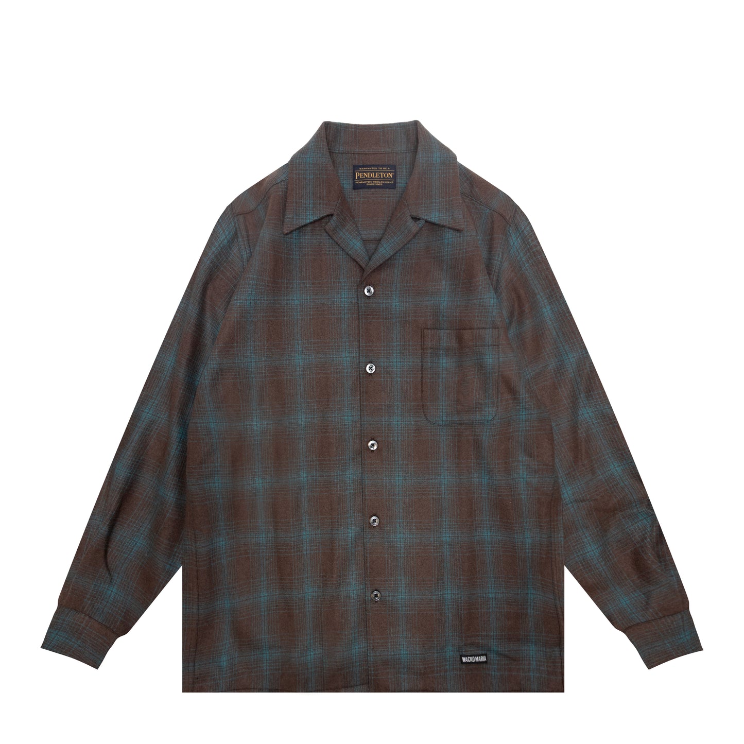 WOOL OMBRE CHECK OPEN COLLAR SHIRT L/S ( TYPE-3 ) - PENDLETON