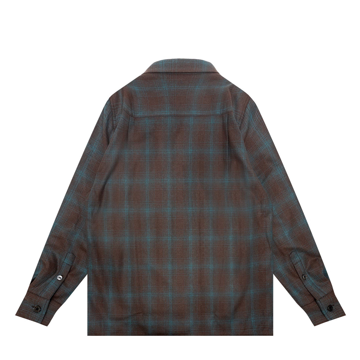 WOOL OMBRE CHECK OPEN COLLAR SHIRT L/S ( TYPE-3 ) - PENDLETON