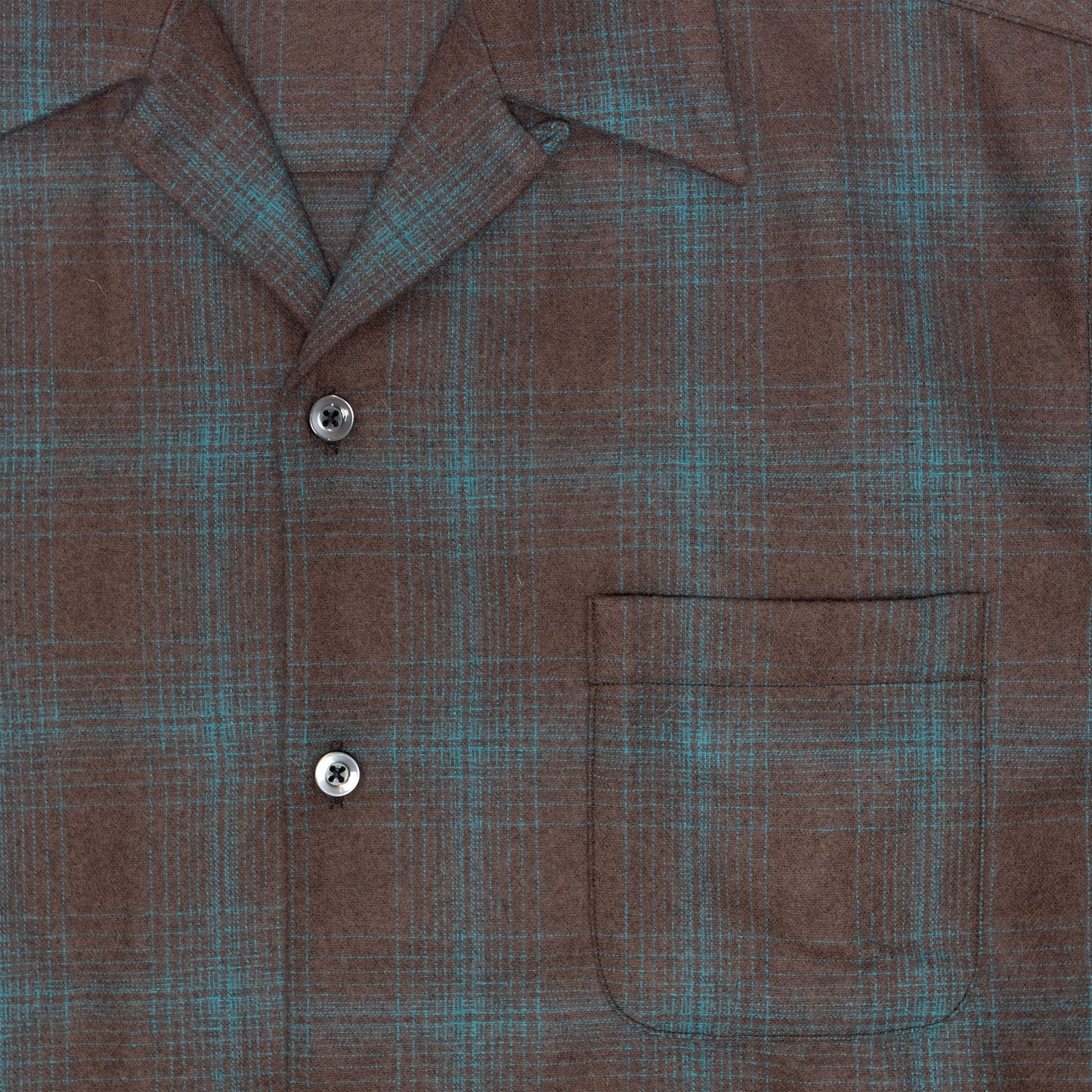 WOOL OMBRE CHECK OPEN COLLAR SHIRT L/S ( TYPE-3 ) - PENDLETON