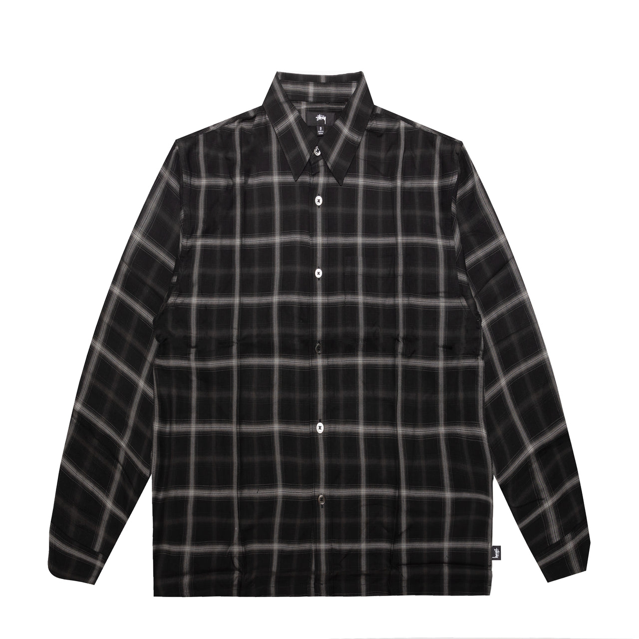 SHADOW PLAID RAYON SHIRT