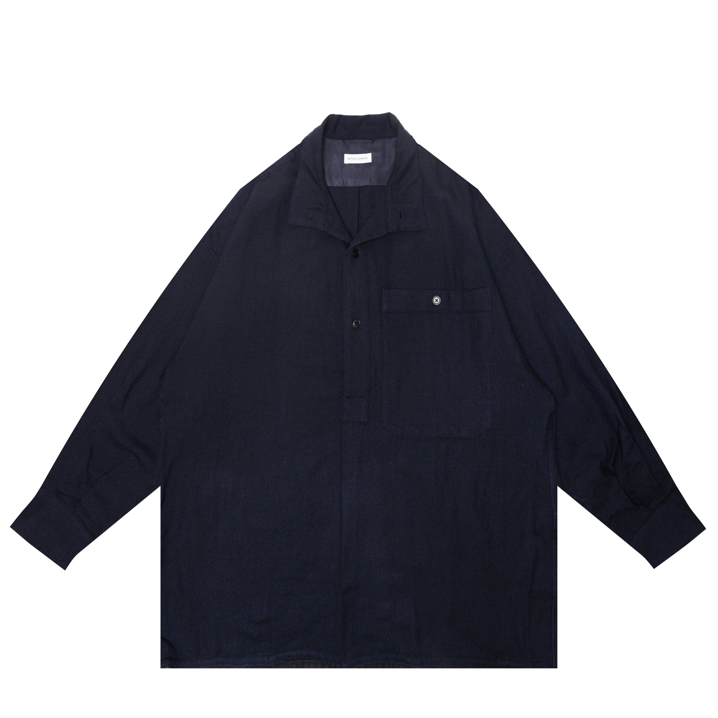 WOOL GAUZE STAND COLLARED SMOCK