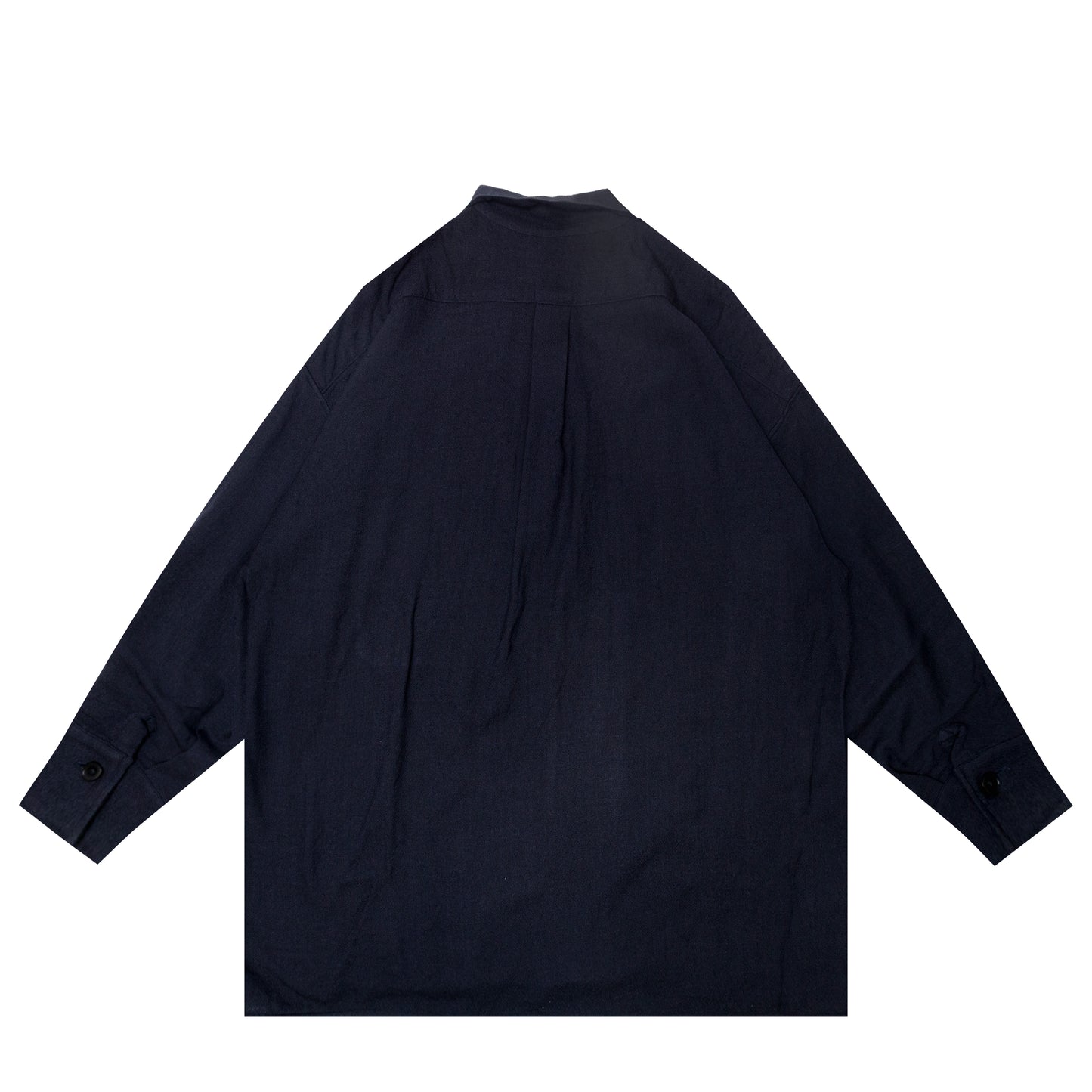 WOOL GAUZE STAND COLLARED SMOCK