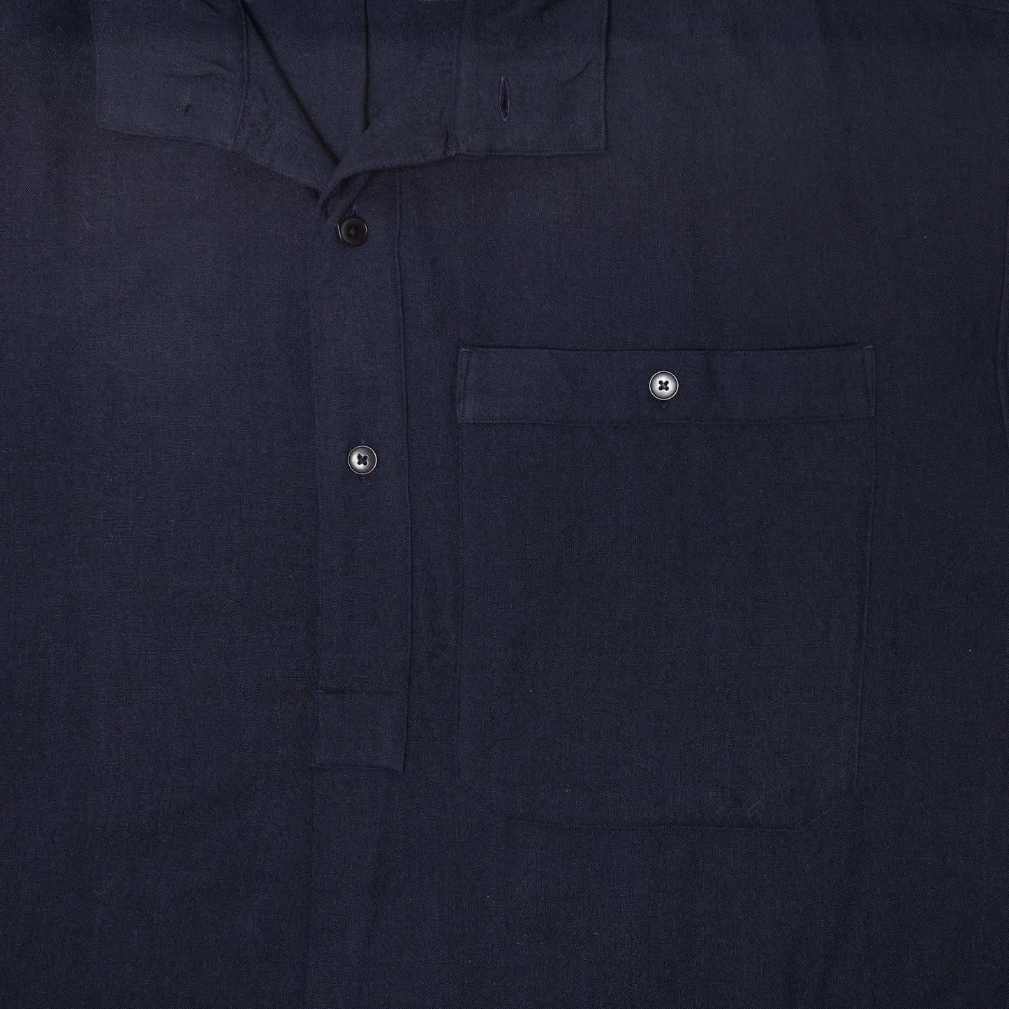 WOOL GAUZE STAND COLLARED SMOCK